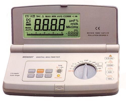 Shows MAX, MIN or AVG value at the same time | Display two measured factors from single input voltage and Frequency | Primary digital display: 3-3/4 with 40 segment analog bar graph | Secondary digital display: 4 digit LCD | Auto data hold