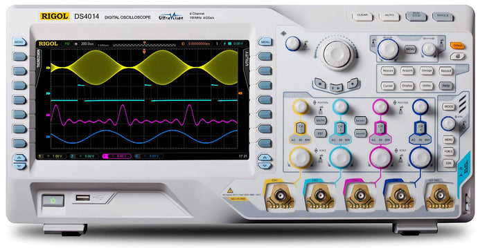 100 MHz Digital Oscilloscope with 4 channels, 4GS/s, 140Mpoint memory | 100 MHz bandwidth | 4 GSa/s sample rate | 4 Analog channels available | 140 million memory points, standard