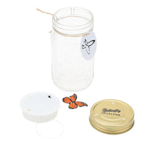 Load image into Gallery viewer, Animated Electric Wanderer Butterfly in a Glass Jar - Tap to Activate - Illuminated
