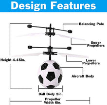 Load image into Gallery viewer, Magic Flying Hover Soccer Ball with Lights, Fun Helicopter Gadget Toy Hovers Above Your Hand by Infrared Induction, Suitable for Indoor and Outdoor Use, USB Rechargeable
