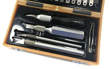 Load image into Gallery viewer, 26 Piece Hobby Art Knife Set with Storage Case, Includes 4 Handles, 21 Blades, and Tweezers - Modeling and Drafting Tools
