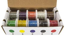 Load image into Gallery viewer, 22 Gauge Hook Up Wire Kit - Stranded Wire, Tinned Copper - Includes 10 Different Color 25 Foot Spools
