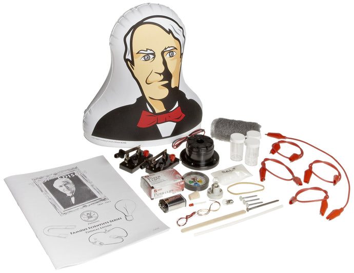 Famous scientist kit Thomas Edison | Complete with a teacher's guide and four activities for the students to perform in the classroom and an inflatable bust of Edison | 13