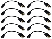 Load image into Gallery viewer, 10 Pack 6 Inch MicroUSB Cable, Short USB to Micro USB, High-Speed A Male to Micro B, Black Color, Suitable for External Charger Power Bank, TV Stick, and Other Devices, Black
