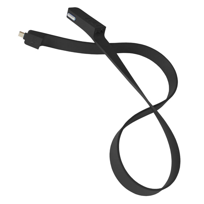 Flat USB Charging Cable for Car, Built-in USB Port (2.1A) and MicroUSB Plug - Plugs into Auxiliary Power Outlet