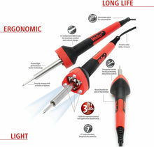 Load image into Gallery viewer, Weller SP25NKUS 25-Watt Soldering Iron with LED Light, Includes 3 Different Tips, Lead-Free Solder, Solder Aid Tool
