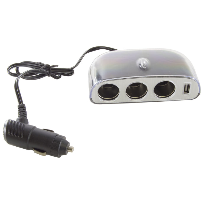3 way cigarette lighter splitter Pyle PL12V3P Charge cell phones 3-Way Multi Socket Auto Car