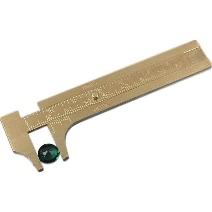 Brass Gauge Bead Ruler - Measure & Convert Inches / Metric up to 3¼