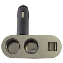Load image into Gallery viewer, Car Cigarette Lighter Socket Splitter - Twin Socket with 2 USB Charging Ports
